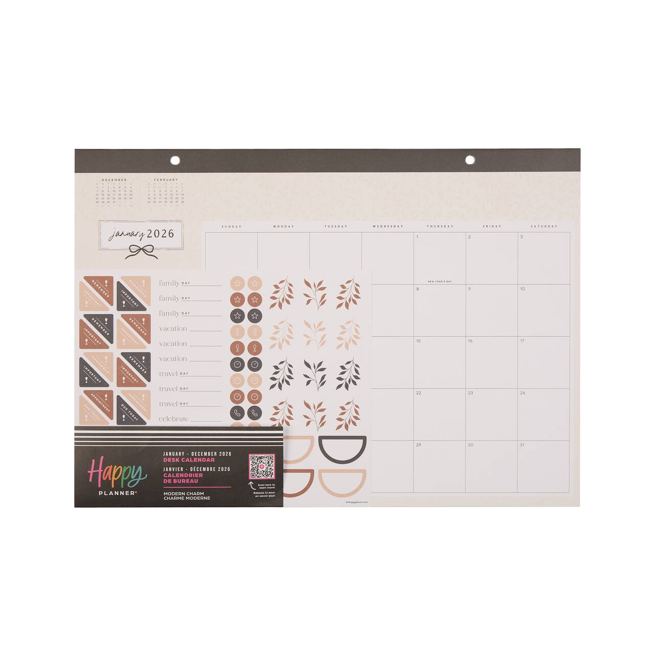 The Happy Planner® Modern Charm Small Desk Calendar